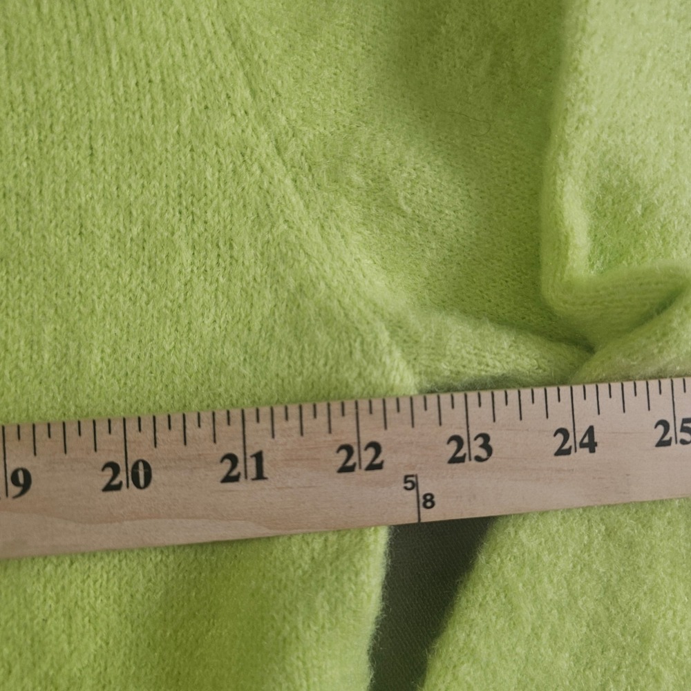 Original Use Mens Oversized Cardigan Lime Green Fuzzy Knit Button Front medium - Picture 5 of 7